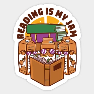 Reading Is My JAM, Funny Juice Design Sticker